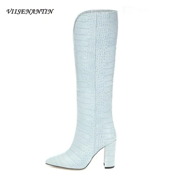 New Fashion European and American Pointed Thick Heel High-tube Catwalk Boots Crocodile Pattern Knee-length Women's Boots
New Fashion European and American Pointed Thick Heel High-tube Catwalk Boots Crocodile Pattern Knee-length Women's Boots