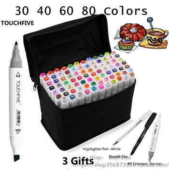 

Shuttle Art 51 Colors Dual Tip Alcohol Based Art Markers, 50 Colors plus 1 Blender Permanent Marker Pens Highlighters with Case