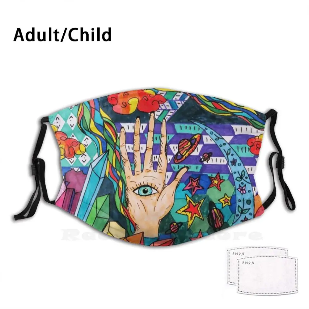 Psychedelic Vibes Print Washable Filter Anti Dust Mouth Mask Hand Eye Sun Moon Rainbow Ying Yang Space Stars Crystals Planets
Psychedelic Vibes Print Washable Filter Anti Dust Mouth Mask Hand Eye Sun Moon Rainbow Ying Yang Space Stars Crystals Planets