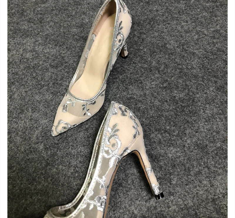 fashion embroidery high heels women shoes elegant wedding shoes