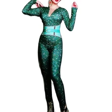 Sparkly Women Rhinestones One Piece Bodysuit Green Long Sleeve Bodycon Jumpsuits Nightclub Costumes Singer Dance Stage Wear
Sparkly Women Rhinestones One Piece Bodysuit Green Long Sleeve Bodycon Jumpsuits Nightclub Costumes Singer Dance Stage Wear