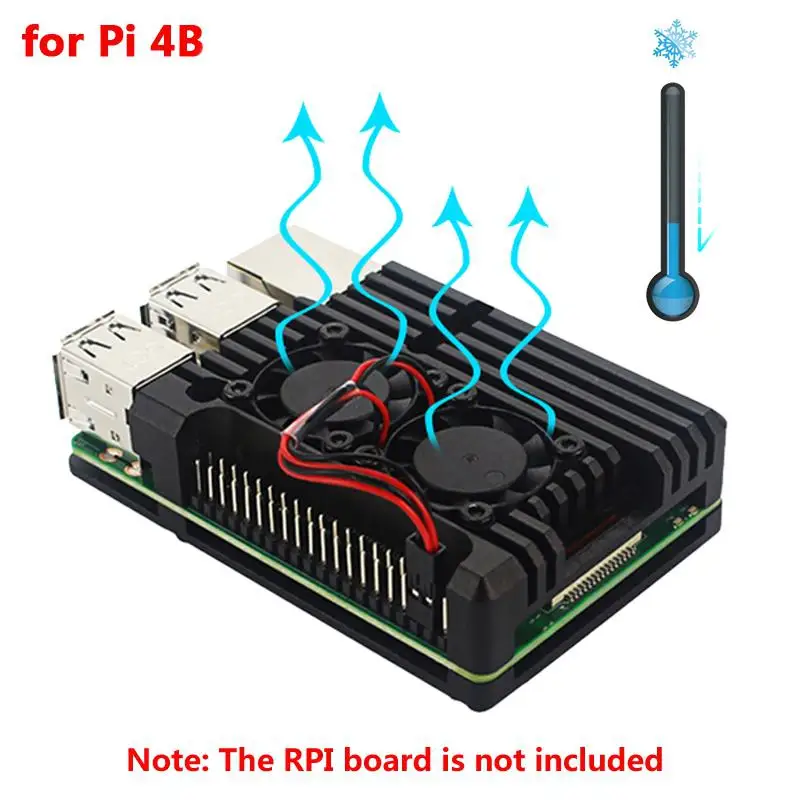 EastVita For Raspberry Pi 4 Aluminum Metal Case Box with Dual Fan Heat Sink for Raspberry Pi 4 3 Model B 3B Plus
EastVita For Raspberry Pi 4 Aluminum Metal Case Box with Dual Fan Heat Sink for Raspberry Pi 4 3 Model B 3B Plus