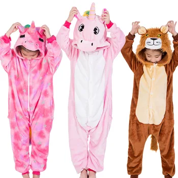 

Kigurumi Onesie Kids Pijamas Unicorn Pajamas for Boys Girls Winter Animal Lion Pyjamas Children Sleepwear Teen 4 6 8 10 12 Years