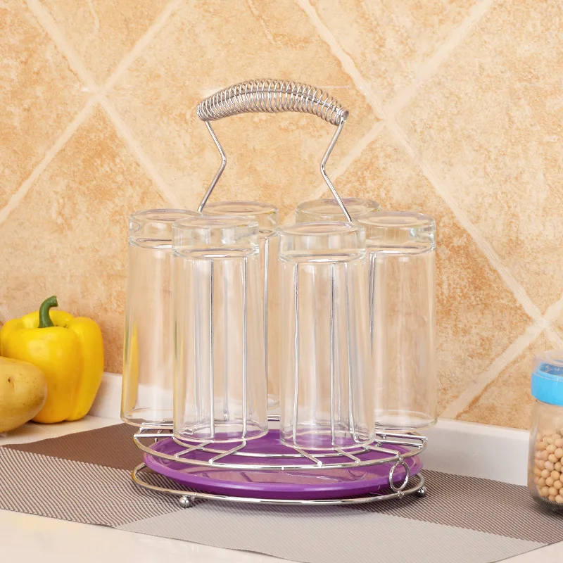 Furnishings Glass Upside down Water Draining Storage Rack Iron Art Metal Circle Design Cup Holder with Draining Tray
Furnishings Glass Upside down Water Draining Storage Rack Iron Art Metal Circle Design Cup Holder with Draining Tray