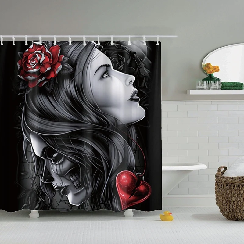 Dafield Skull Shower Curtain Sugar Flower Waterproof Fabric for Bathroom With Hooks
Dafield Skull Shower Curtain Sugar Flower Waterproof Fabric for Bathroom With Hooks