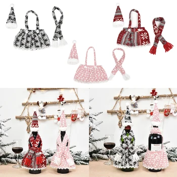Christmas Wine Bottle Cover Set with Scarf Hat Dinner Table Decoration for Xmas New Year Party
Christmas Wine Bottle Cover Set with Scarf Hat Dinner Table Decoration for Xmas New Year Party