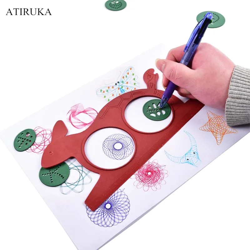 Magical Spirograph Turtle Rabbit Drawing Board Multi-Function Ruler Painting Toys for Students Puzzle Educational Drafting Tools
Magical Spirograph Turtle Rabbit Drawing Board Multi-Function Ruler Painting Toys for Students Puzzle Educational Drafting Tools