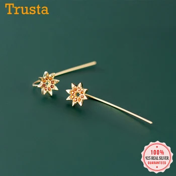 Trusta Women Fashion Genuine 925 Sterling Silver Shiny Zircon Sunflower Dangle Earring For Women OL Silver 925 Jewelry DA609
Trusta Women Fashion Genuine 925 Sterling Silver Shiny Zircon Sunflower Dangle Earring For Women OL Silver 925 Jewelry DA609
