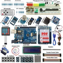 Kit d'automatisation intelligente de haute qualité Kit de démarrage ultime pour Arduino R3 clavier LCD1602 RTC pièces de relais de gaz de servomoteur(China)