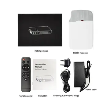 RD-605 Mini Projector WiFi Bluetooth 4,0 3D LED 2500 Lumens Digital projector 1080P EU/US/UK/AU Plug
RD-605 Mini Projector WiFi Bluetooth 4,0 3D LED 2500 Lumens Digital projector 1080P EU/US/UK/AU Plug