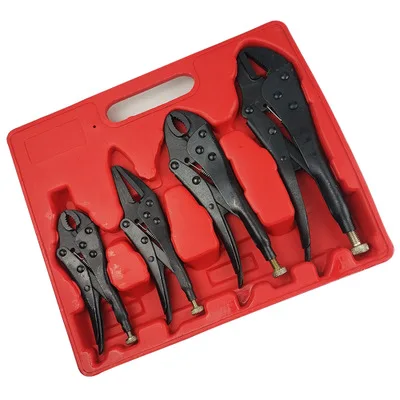 

4pcs Locking Pliers Gourd Mouth Straight Jaw Lock Mole Plier High Carbon Steel Wear Resistant Vise Grip Clamping Hand Tools