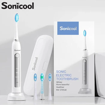Sonicool 051B Electric Toothbrush Sonic USB Rechargeable Ultrasonic Three Modes Tooth Brushes With 4 Pcs DuPont Brush Heads
Sonicool 051B Electric Toothbrush Sonic USB Rechargeable Ultrasonic Three Modes Tooth Brushes With 4 Pcs DuPont Brush Heads