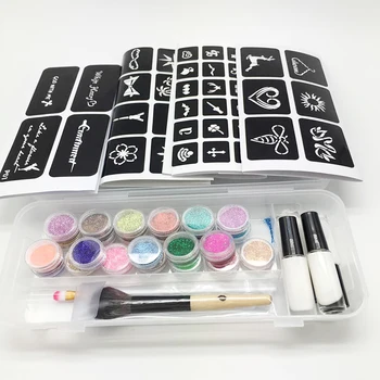 Temporary Diamond Glitter Tattoo Kit 24 Colors Powder 2 Glues 2 BrushesFor Temporary Tattoo Body Art
Temporary Diamond Glitter Tattoo Kit 24 Colors Powder 2 Glues 2 BrushesFor Temporary Tattoo Body Art