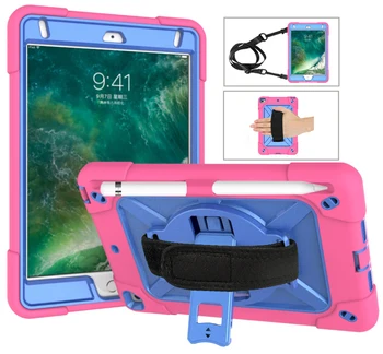 For iPad 6 Air 2 pro 9.7 Case Shockproof Back Cover Handheld Shoulder Strap Kickstand Silicone Stand Case for iPad 9.7 2017 2018
For iPad 6 Air 2 pro 9.7 Case Shockproof Back Cover Handheld Shoulder Strap Kickstand Silicone Stand Case for iPad 9.7 2017 2018