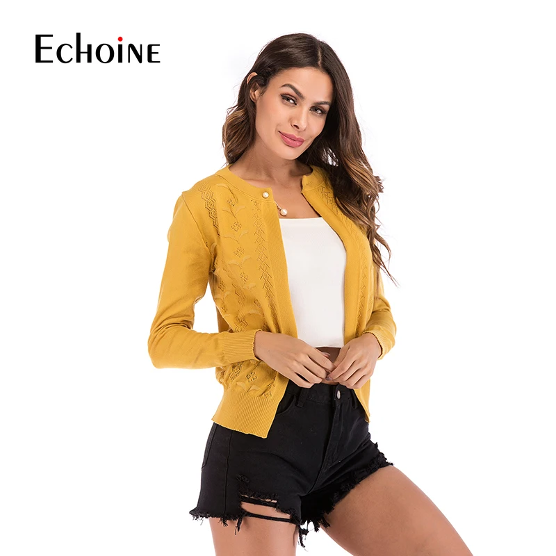 quality Casual knitted Cardigan Sweater Women 2019 New O-Neck Spring fall Solid red yellow Long Hollow Out Slim Sleeve Sweaters
quality Casual knitted Cardigan Sweater Women 2019 New O-Neck Spring fall Solid red yellow Long Hollow Out Slim Sleeve Sweaters