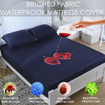 Waterproof Mattress Pad Cover Navy Blue Fitted Sheet Home Bed Protector Bedbug Proof Machine Washable
Waterproof Mattress Pad Cover Navy Blue Fitted Sheet Home Bed Protector Bedbug Proof Machine Washable