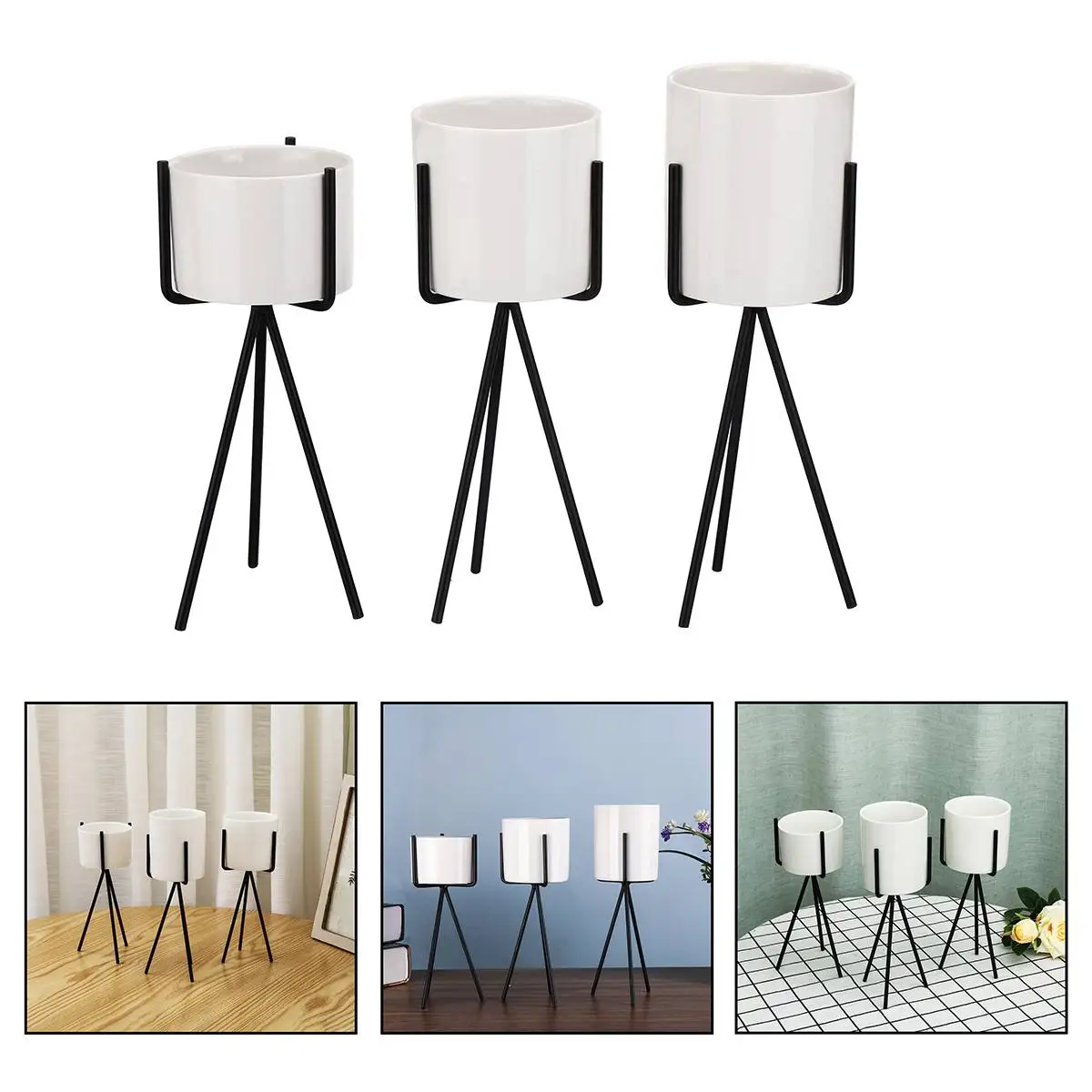 Nordic Style Ceramic Flower Pot Stand Minimalism Flower Vases Home Decoration with Iron Shelf Rack Support for Flower
Nordic Style Ceramic Flower Pot Stand Minimalism Flower Vases Home Decoration with Iron Shelf Rack Support for Flower