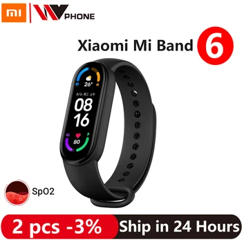 Xiaomi Mi Band 6 Smart Bracelet Color AMOLED Screen Blood Oxygen Fitness Traker Bluetooth Waterproof