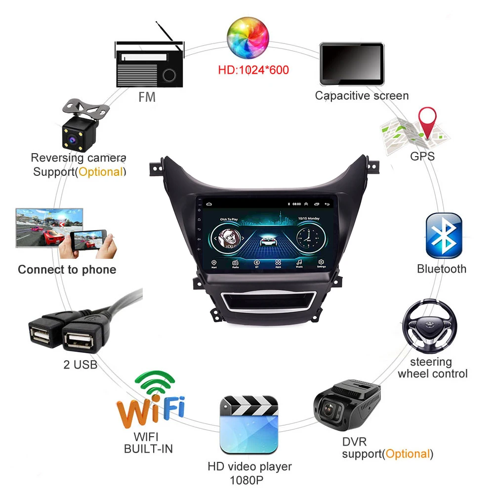 Sale For Hyundai Elantra/Avante 2012-2014 car Radio GPS MP5 player Android 8.1 9" Mirror link USB Support Reversing Cam 3 Sale For Hyundai Elantra/Avante 2012-2014 car Radio GPS MP5 player Android 8.1 9" Mirror link USB Support Reversing Cam 3