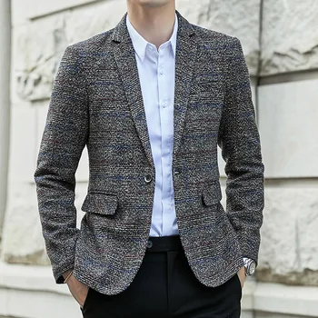 5XL mens Vintage Plaid Blazer fashion Slim fit Men Suit Jacket Business Casual One Button Blazers For Men Regular Abrigo Hombre
5XL mens Vintage Plaid Blazer fashion Slim fit Men Suit Jacket Business Casual One Button Blazers For Men Regular Abrigo Hombre