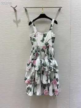 Summer Dress 2020 New Women's Spaghetti Strap Floral Print Fashion Runway Sleeveless Empire White Knee-Length Ruffles Dress
Summer Dress 2020 New Women's Spaghetti Strap Floral Print Fashion Runway Sleeveless Empire White Knee-Length Ruffles Dress