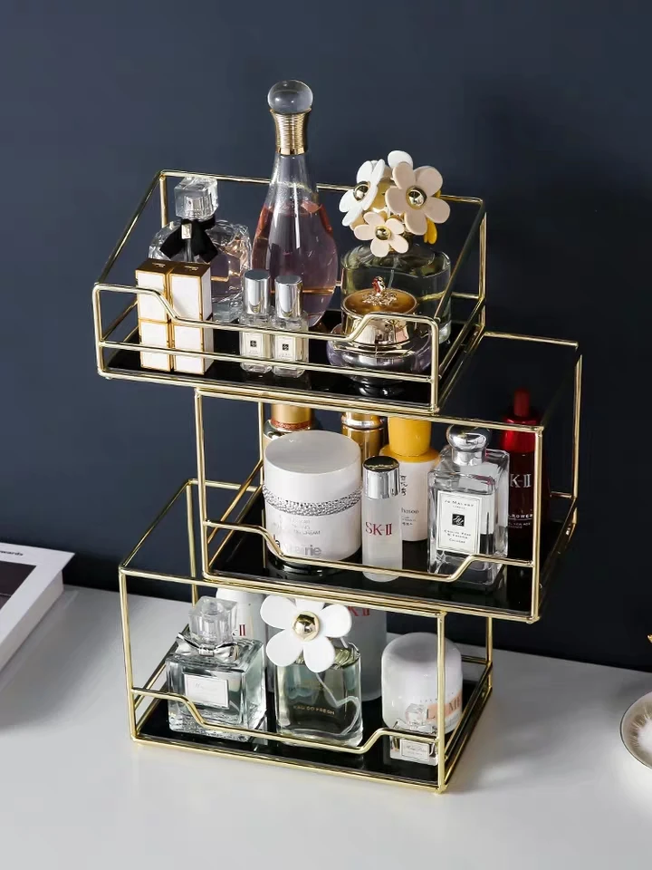 Nordic Rotating Cosmetic Desktop Storage Box Transparent Makeup Organizer 2 Tiers Glass Tray Dressing Table Finishing Rack
Nordic Rotating Cosmetic Desktop Storage Box Transparent Makeup Organizer 2 Tiers Glass Tray Dressing Table Finishing Rack