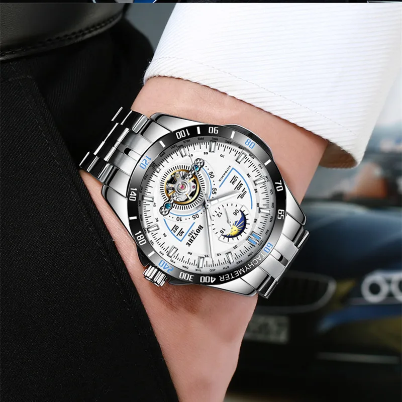 Men Automatic Mechanical Watch Sports Fashion Luxury Luminous Tourbillon Waterproof Stainless Steel Watches Relogio Masculino
Men Automatic Mechanical Watch Sports Fashion Luxury Luminous Tourbillon Waterproof Stainless Steel Watches Relogio Masculino