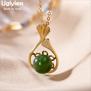 Uglyless Ginkgo Leaf Pendants for Women Natural Jade Jasper Balls Gemstones Necklaces +Chains Real 925 Silver Fine Jewelry P1014
Uglyless Ginkgo Leaf Pendants for Women Natural Jade Jasper Balls Gemstones Necklaces +Chains Real 925 Silver Fine Jewelry P1014