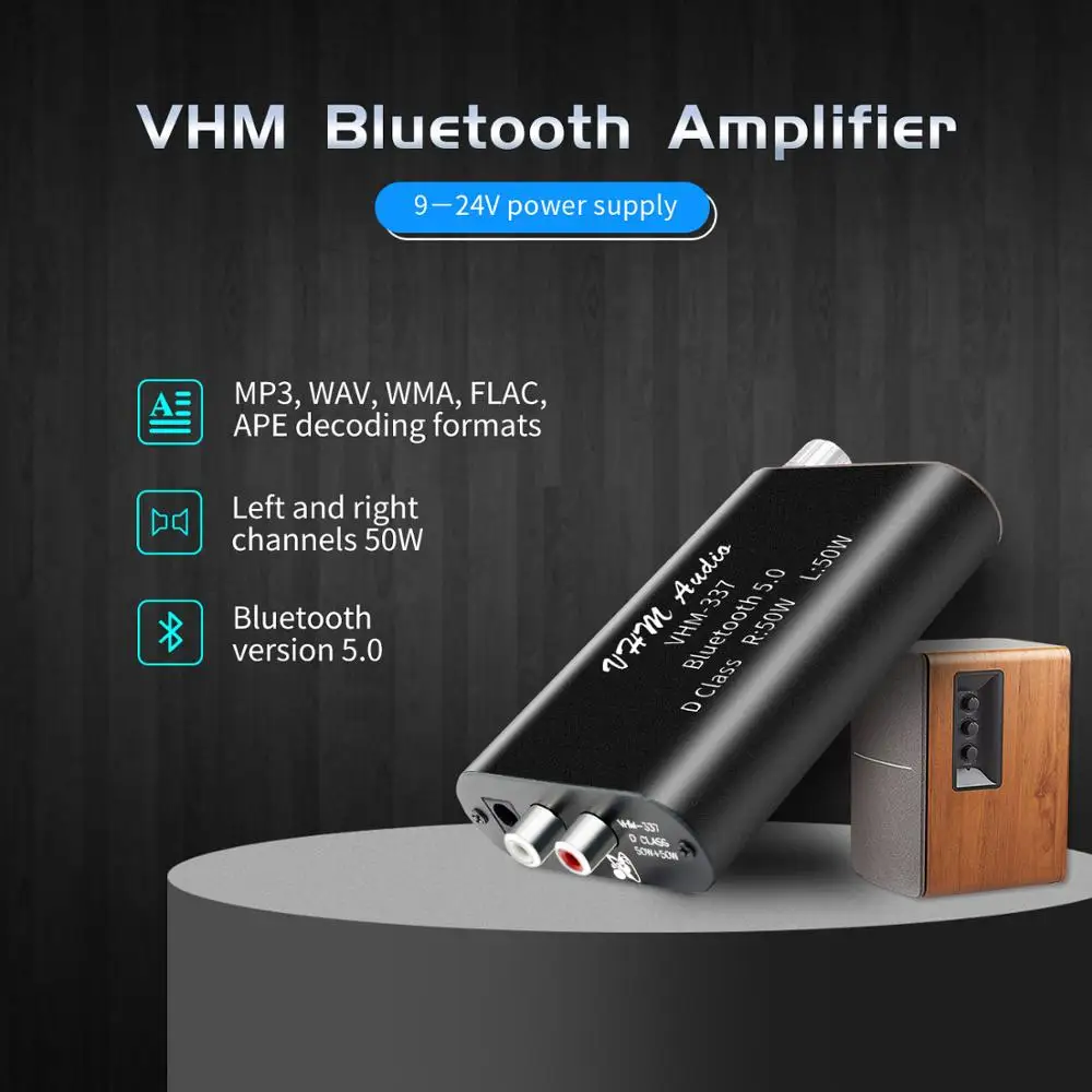 VHM337 50WX2 Мини Bluetooth 5 0 Беспроводная плата цифрового усилителя звука стерео