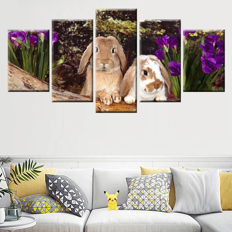Фото Картина на холсте с изображением орхидеи 5 панелей | Дом и сад