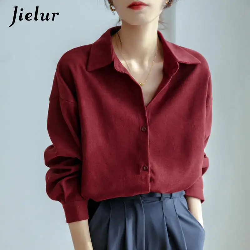 Женские блузки Jielur, офисные хлопковые топы с длинным рукавом, плотные осенне-зимние корейские модные рубашки 2021
Женские блузки Jielur, офисные хлопковые топы с длинным рукавом, плотные осенне-зимние корейские модные рубашки 2021