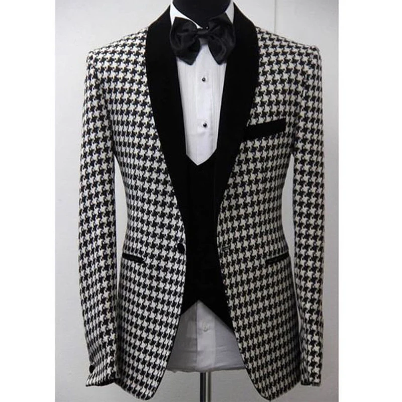Tailor Made Houndstooth Wedding Suits for Mens Groomsmen Prom Tuxedos Custom Man Blazer Set Jacket Vent with Black Pants
Tailor Made Houndstooth Wedding Suits for Mens Groomsmen Prom Tuxedos Custom Man Blazer Set Jacket Vent with Black Pants