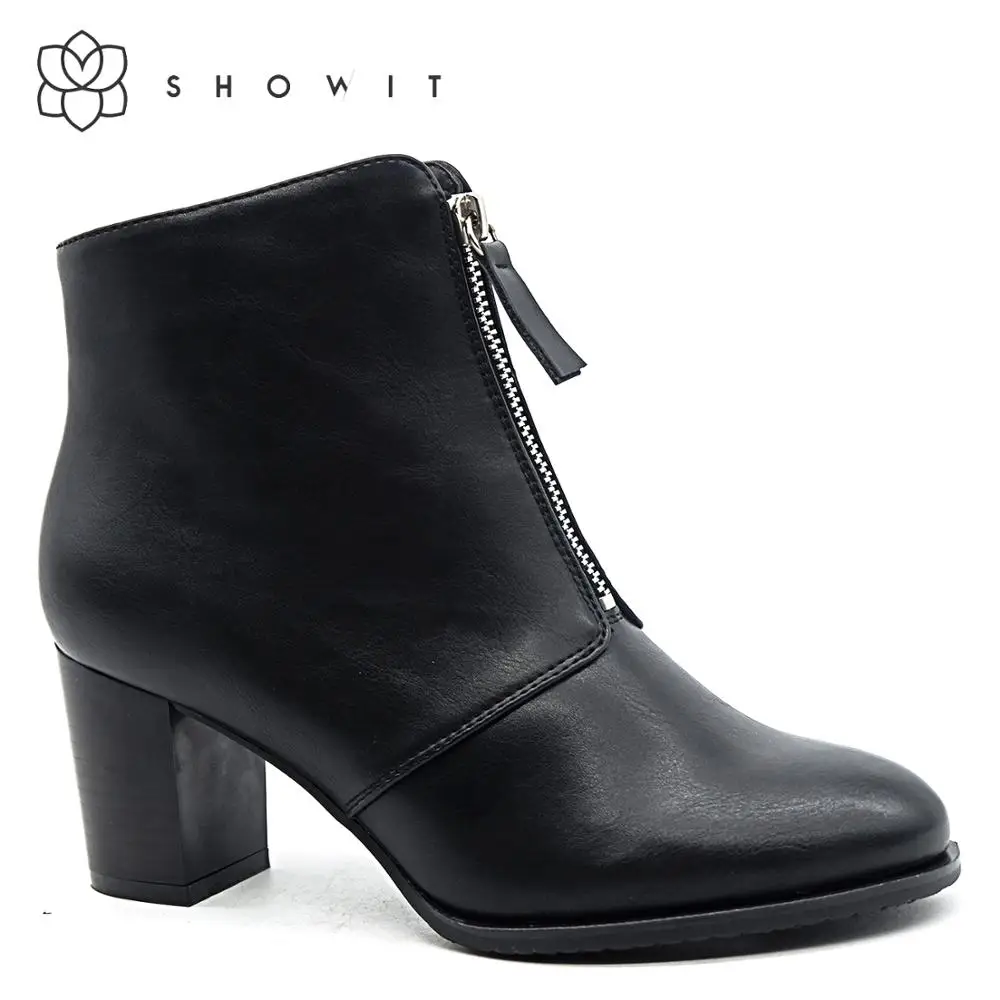 Female's middle zipper style shoe High square heel Ankle Classic Boots With pointed Toe Comfort upper lady footwear women shoes
Female's middle zipper style shoe High square heel Ankle Classic Boots With pointed Toe Comfort upper lady footwear women shoes