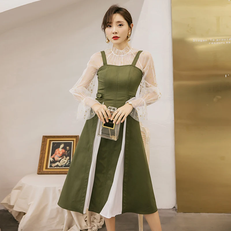 YIGELILA Vintage Olive green Two-piece-set Dress Mid-calf Length Patchwork Casual Dress Elegant Autumn Dress 65052
YIGELILA Vintage Olive green Two-piece-set Dress Mid-calf Length Patchwork Casual Dress Elegant Autumn Dress 65052