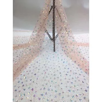 Excellent sequins French net lace party/wedding African tulle lace fabric for evening dress HNZ349(5yards/lot) 
Excellent sequins French net lace party/wedding African tulle lace fabric for evening dress HNZ349(5yards/lot)