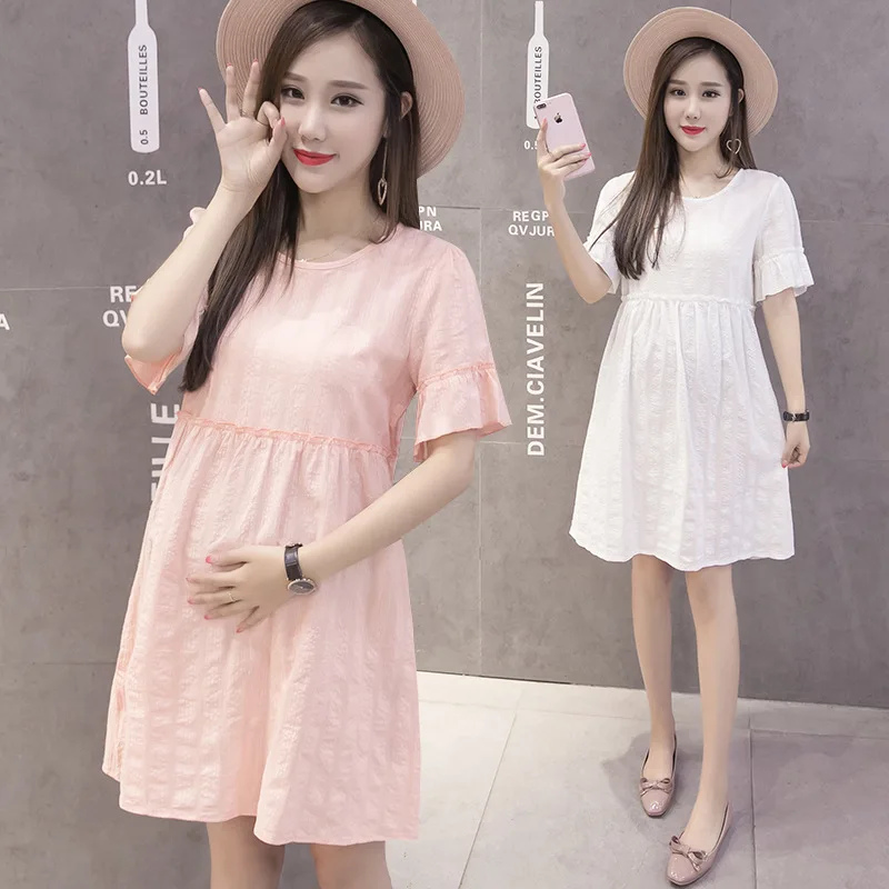 Cotton Summer Wear Pregnant Women Dress Summer Mid-length Short-sleeved Top Maternity Clothes Summer Dress Loose-Fit
Cotton Summer Wear Pregnant Women Dress Summer Mid-length Short-sleeved Top Maternity Clothes Summer Dress Loose-Fit