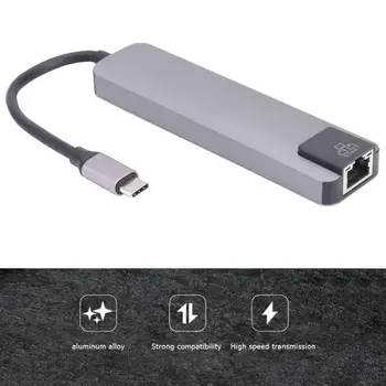 Durable Type-C HUB Classic Delicate Texture 5 in 1 Type-C HUB USB-C to 4K HDMI RJ45 2XUSB 3.0 Type-C Charging Port Adapter
Durable Type-C HUB Classic Delicate Texture 5 in 1 Type-C HUB USB-C to 4K HDMI RJ45 2XUSB 3.0 Type-C Charging Port Adapter