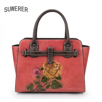 SUWERER New Women Genuine Leather bag Fashion Flowers Real Cowhide Leather shoulder bag women luxury handbag women bags designer
SUWERER New Women Genuine Leather bag Fashion Flowers Real Cowhide Leather shoulder bag women luxury handbag women bags designer