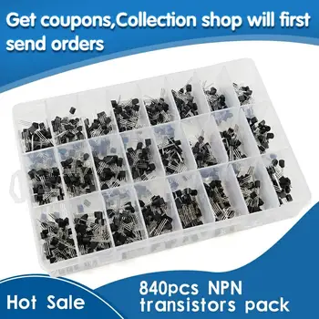 840pcs/set 24Values TO-92 Transistor Assortment Kit BC327 BC337 BC547 transistor 2N2222 3904 3906 C945 PNP/NPN transistors pack
840pcs/set 24Values TO-92 Transistor Assortment Kit BC327 BC337 BC547 transistor 2N2222 3904 3906 C945 PNP/NPN transistors pack