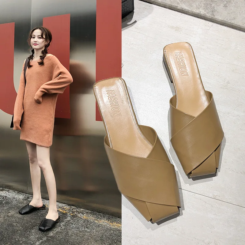 2019 Spring Summer Korean-style New Style Slipper Cuban Head Low End Grandma Shoes Closed-toe Slipper Mules Shoes Women's Slippe
2019 Spring Summer Korean-style New Style Slipper Cuban Head Low End Grandma Shoes Closed-toe Slipper Mules Shoes Women's Slippe