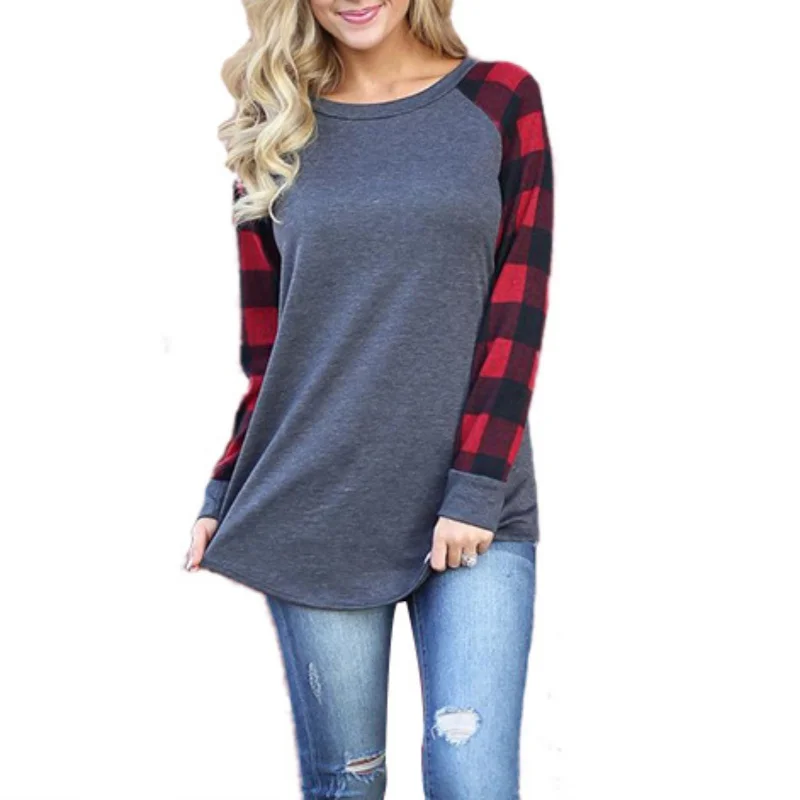 Plus Size 4XL Patchwork Plaid T-Shirt Women Long Sleeve 2020 New Autumn Tees Shirt New Ladies Top Tshirt
Plus Size 4XL Patchwork Plaid T-Shirt Women Long Sleeve 2020 New Autumn Tees Shirt New Ladies Top Tshirt