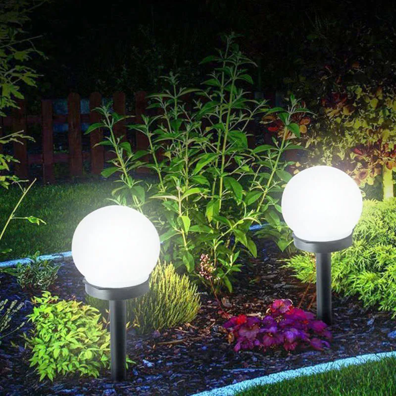 Led Solar Bulb Lamp Energy Powered Waterproof Outdoor Garden Light Street Solar Panel Ball Lights Lawn Yard Landscape Decorative