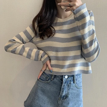 Early autumn lazy striped top early autumn 2020 new gentle style Pullover thin sweater long sleeve sweater female
Early autumn lazy striped top early autumn 2020 new gentle style Pullover thin sweater long sleeve sweater female