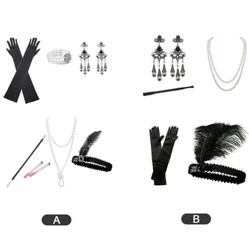Besegad 5PCS 1920s Flapper Costume Accessories Set with Necklace Cigarette Holder Gloves for Women Masquerade Ball Cosplay Party
Besegad 5PCS 1920s Flapper Costume Accessories Set with Necklace Cigarette Holder Gloves for Women Masquerade Ball Cosplay Party