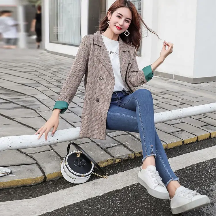 2019 Spring And Autumn New Style Korean-style Retro Plaid Loose-Fit Versatile CHIC Small Suit Coat
2019 Spring And Autumn New Style Korean-style Retro Plaid Loose-Fit Versatile CHIC Small Suit Coat