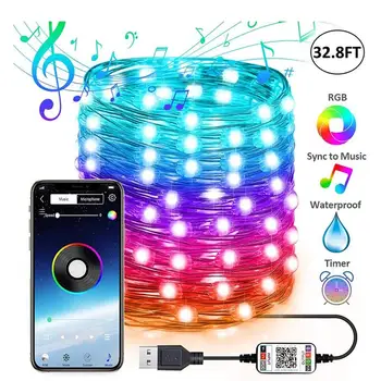Colorful LED Light String 2/5/10/20m USB Bluetooth Fairy Lights App Control Christmas Decor Fancy Lantern For Party Wedding
Colorful LED Light String 2/5/10/20m USB Bluetooth Fairy Lights App Control Christmas Decor Fancy Lantern For Party Wedding