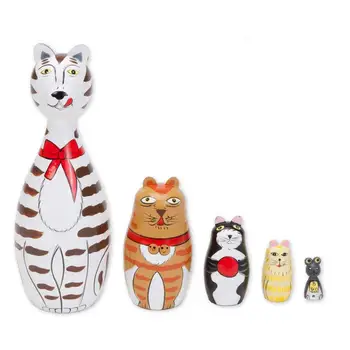 5Pcs/Set Handmade Animal Wooden Russia Matryoshka Nesting Dolls Kids Toys Feature Ethnic Style Unisex DIY Dolls
5Pcs/Set Handmade Animal Wooden Russia Matryoshka Nesting Dolls Kids Toys Feature Ethnic Style Unisex DIY Dolls