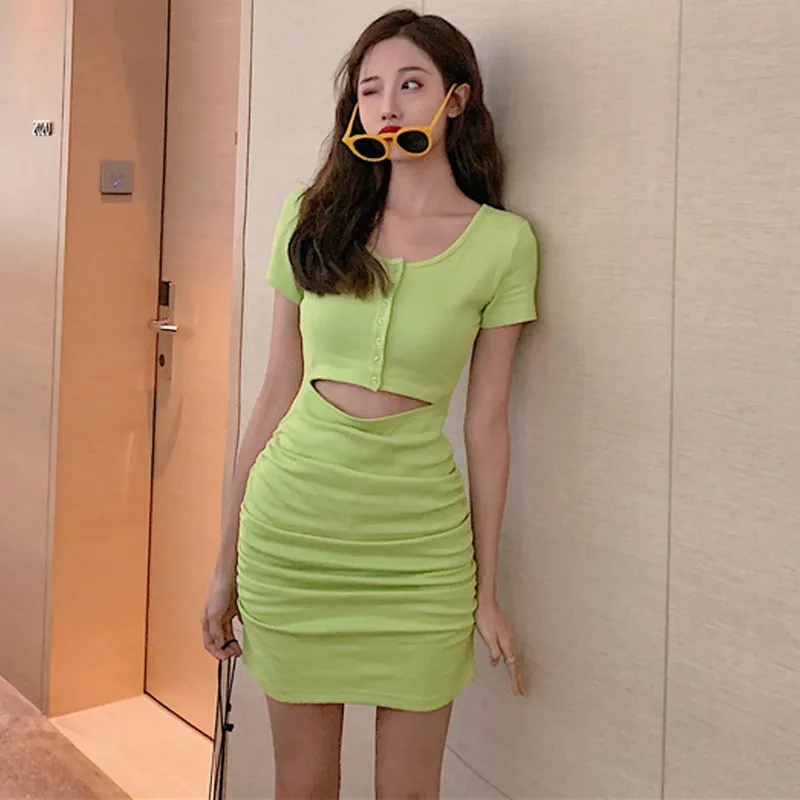 Women O Neck Short Sleeve Summer Dress Knitting Mini Dress Casual Slim Hollow Out Dress
Women O Neck Short Sleeve Summer Dress Knitting Mini Dress Casual Slim Hollow Out Dress