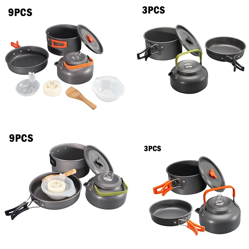 3/9pcs Camping Tableware Cooking Set Cookware Travel Tableware Cutlery Utensils Hiking Picnic Set Outdoor Cookware Set
3/9pcs Camping Tableware Cooking Set Cookware Travel Tableware Cutlery Utensils Hiking Picnic Set Outdoor Cookware Set