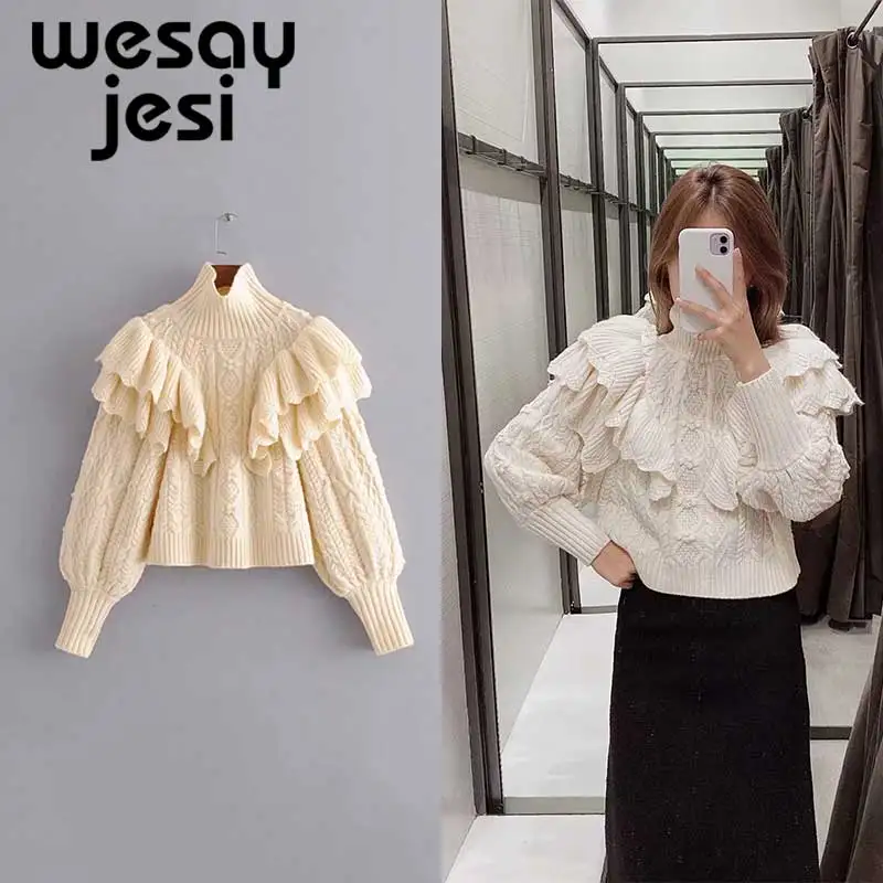 2019 women clothes turtleneck sweater Autumn Winter Long Sleeve Ruffle Jumper Knitted slim bow Pullover Femme Chic Sweater
2019 women clothes turtleneck sweater Autumn Winter Long Sleeve Ruffle Jumper Knitted slim bow Pullover Femme Chic Sweater